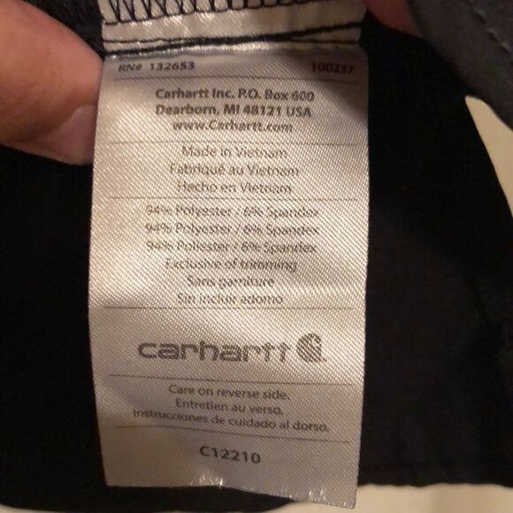 carhartt M Force Stretch Black Blue Scrub Top - Picture 10 of 15